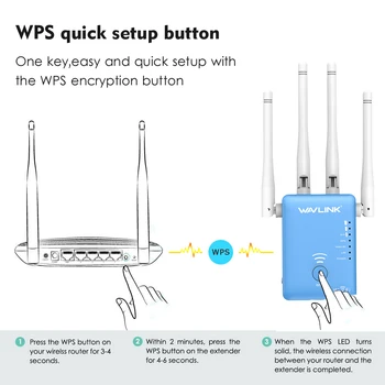 Wavlink Wireless Wifi Repeater/Router 1200mbps 2.4 G&5G Dual Band Wifi Amplificator de Semnal AP Amplificator de Semnal de Rețea Range Extender