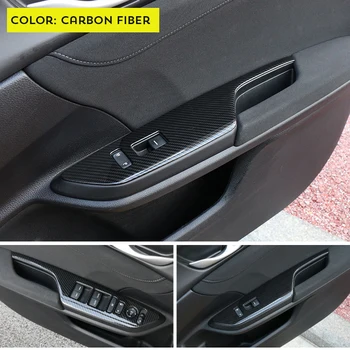 4 buc/lot Fibra de Carbon Stil Interioare Auto Cotiera geamurilor Buton Comutator Capac Ornamental Bezel Pentru Honda Civic 2016 2017 stânga