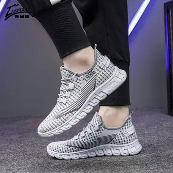 Nouă Bărbați Adidași ochiurilor de Plasă de Moda Ușor Respirabil Vulcaniza Pantofi Casual Lac-Up Confortabil de Mers pe jos Adidași 2020 pantofi de sex masculin