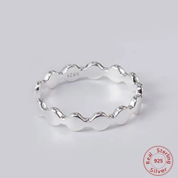 Argint 925 Inel Deschis pentru Femei Buna Geometrie Plană Inele Rotunde Femeie Simplă Bijuterii de Nunta