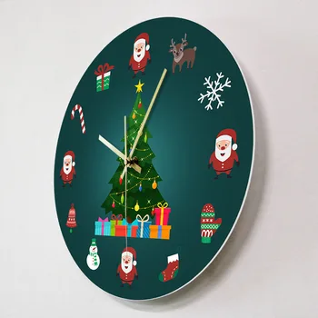 Crăciun Elemente Decorative De Sărbători Ceas De Perete Tăcut Non-Bifarea Cuarț Pomi De Crăciun De Perete Ceas De Anul Nou Decor Interior