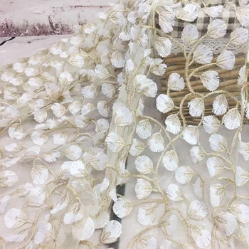 DIY Nunta franceză Dantela Tesatura din Africa de Cusut Tul Dantela Tesatura 3D Fir de Aur Broderie Îmbrăcăminte dantela Tesatura 1yard