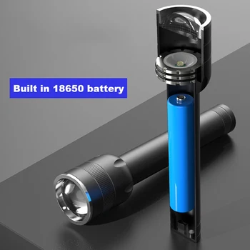 Lanterna Led-uri Lumina Greu Lanterna Q5/T6 în aer Liber, Drumeții Impermeabilă cu Zoom USB Built-in Baterie Reîncărcabilă Lanterne Tactice