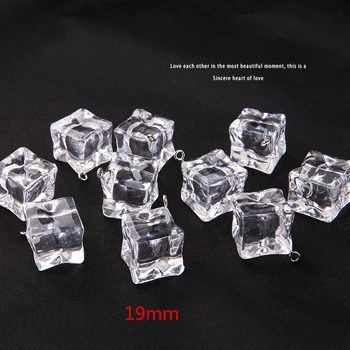 Rășină transparentă material geometrice metru/cub de Gheata forma 19mm farmecele acrilice diy bijuterii cercei pandantive accesoriu