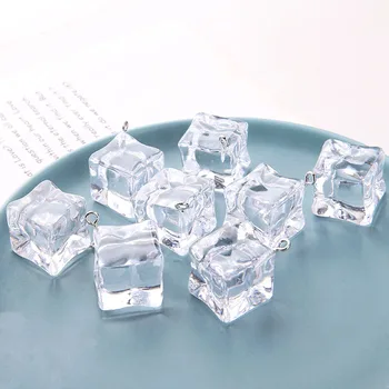 Rășină transparentă material geometrice metru/cub de Gheata forma 19mm farmecele acrilice diy bijuterii cercei pandantive accesoriu