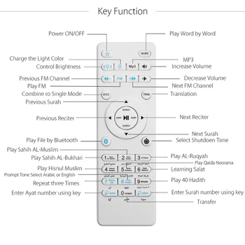 Coranul Touch Lampă fără Fir Bluetooth Boxe de Control de la Distanță plin de culoare LED Lumina de Noapte Musulmani, Coranul Recitarea FM TF MP3 Music Player