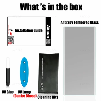 Akcoo Anti Spy Ecran Protector pentru Samsung Nota 10 Plus UV Plin Adeziv Sticla Temperata pentru samsung S8 S9 Nota 8 9 S10 Plus film