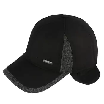De iarnă pentru Bărbați Șepci de Baseball Earflap Negru în aer liber Vizorul Cald Snapback Tata Montate Pălării de Catifea Camionagiu Scurt Capace Reglabil Os