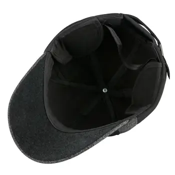 De iarnă pentru Bărbați Șepci de Baseball Earflap Negru în aer liber Vizorul Cald Snapback Tata Montate Pălării de Catifea Camionagiu Scurt Capace Reglabil Os