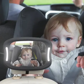 Scaun auto Oglinda Retrovizoare Copilul Vizualizarea în Oglindă de la Distanță a CONDUS Lumini Oglindă Retrovizoare Acrilice ABS Rotație de 360 de Grade