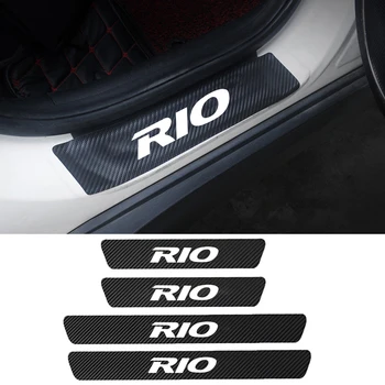 Pentru Kia RIO RIO 3 4 5 2000-2018 2019 2020 4buc Fibra de Carbon Auto Door Sill Prag Protector Abtibilduri Capac Accesorii