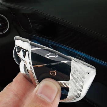 TPU Fibra de Carbon Textura Cheia de la Mașină Caz Acoperire Pentru VW Polo, Golf, Passat pentru Skoda Octavia A5 Bora Jetta Seat Ibiza Leon Accesorii