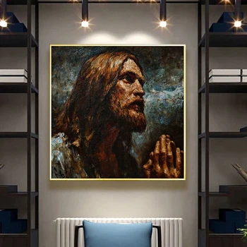 Rezumat Isus Ulei Pianting pe Panza, Postere si Printuri de Arta de Perete Portretul Imaginile pentru Camera de zi Acasă cuadros Decor