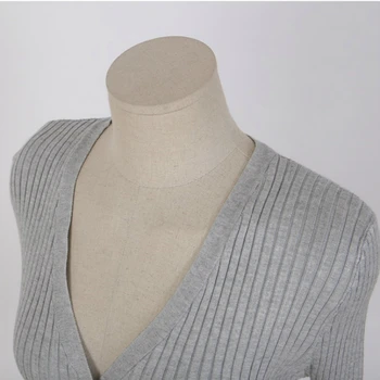 2020 Toamna Femei Sexy Bază Cardigan Pulover de Moda cu mâneci Lungi V-gât Adânc Bază Pulovere Tricotate Mari Elastic Subțire de Bază Topuri