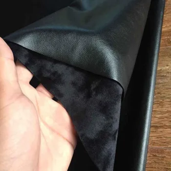 Bun 69*50cm Negru Piele Sintetica Cu Catifea 4 Părți Stretch Piele PU Moale Cald Faux din Piele Material de Cusut Pantaloni Diy