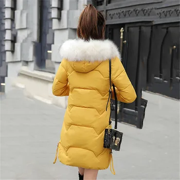 Haina de iarna pentru femei galben plus dimensiune mare de blana cu gluga hanorac 2020 toamna noua moda slim black red jos bumbac jacheta feminina JD811