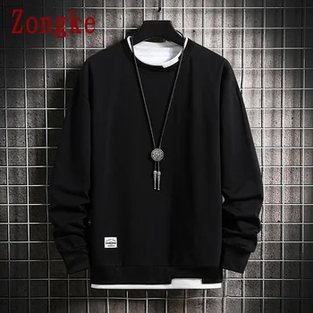 Zongke Solid Casual Barbati Tricou Hip Hop Japonez Streetwear Tricou pentru Bărbați Îmbrăcăminte 2020 New Sosire Marimea M-4XL
