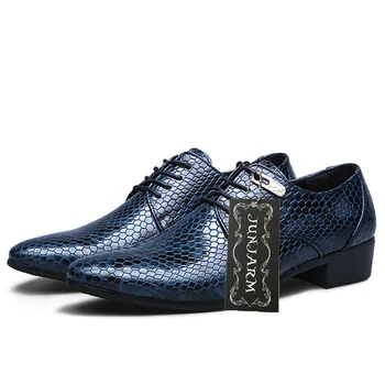 JUNJARM Brand Nou pentru Bărbați Pantofi Rochie Dimensiune 38-47 Negru Punct Clasic Deget de la picior Oxfords Pentru Barbati Moda Mens Pantofi de Partid de Afaceri