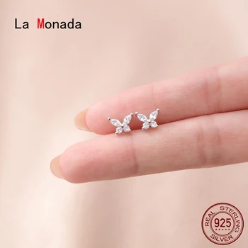 La Monada Femei de Cercei Stud coreea Argint 925 Cercei Pentru Femei Bijuterii Fluture Drăguț Cercei Femei Elegante