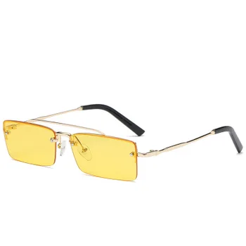 2021 Mici fără ramă Pătrată ochelari de Soare Brand de Lux ochelari de Soare Pentru Femei de Moda Cadru Metalic Maro Roșu Nuanțe de Albastru Unisex