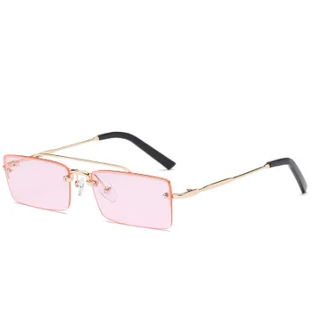 2021 Mici fără ramă Pătrată ochelari de Soare Brand de Lux ochelari de Soare Pentru Femei de Moda Cadru Metalic Maro Roșu Nuanțe de Albastru Unisex