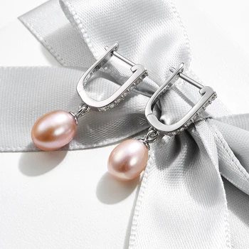 LEKANI Argint 925 Cercei Femei Rafinate Mare Perla Cercei Bijuterii Fine Pentru a Trimite Prietenilor Cadouri de Ziua Îndrăgostiților