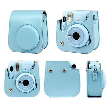 Fujifilm Instax Mini 11 Camera Instant Caz Solid de Culoare de Epocă PU Piele Curea de Umăr Sac Protector Caz Acoperire Husă