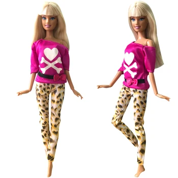 NK 5 Buc/Set Papusa Dres Top de Vânzare Fusta Haine de Moda Tinuta Moderna Uzura de zi cu Zi Pentru Barbie Papusa Accesorii Copii Copii de Jucarie Cadou DZ