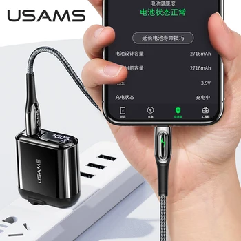 USAM Cablu Usb Smart Power Off Pentru iPhone Cablu 11 pro Max 12 Xs Xr X SE 8 7 6 plus 6s repede cabluri de încărcare Pentru iPhone Încărcătoare