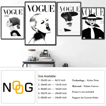NOOG Negru Și Alb Nordic Decor de Perete de Arta Canvas Postere si Printuri Panza Pictura Imagine pentru Camera de zi autoportret