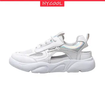 NYCOOL Brand 2020 Ins Trend Sport Doamnelor Pantofi Fete pantofi sport Albi în aer liber, Drumeții Sandale Femei Casual Gol a ochiurilor de Plasă Pantofi