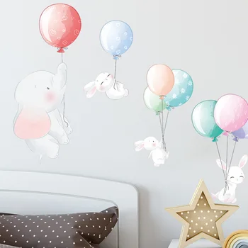 Desene animate Balon Elefant Autocolante de Perete Copil de Cameră Decor Auto-adezive din PVC Autocolante Decor Acasă