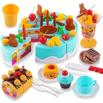 75 buc/Set tort Copii Jucărie DIY Pretinde Bucătărie Alimente de educație timpurie Rol Joaca Copii Puzzle jucării pentru copii Cadouri