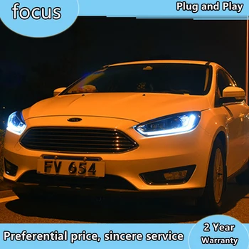Styling auto 2 buc/1set Faruri cu LED-uri ford focus Far far casa Pentru ford focus LED-uri faruri-2018 lampă de Cap