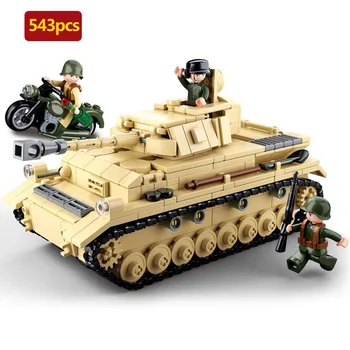 543pcs-al doilea Război Mondial militar seria rezervor război mondial Germania model Panzer IV Blocuri de Constructii Pentru Copii Cadouri de Craciun