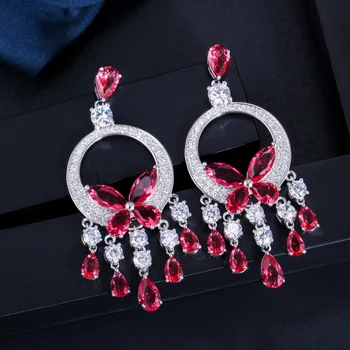Fashion925 Argint Solid Smarald Creat Moissanite Diamante Piatră Prețioasă Nunta Logodna Bijuterii Fine Cercei