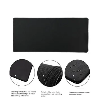 Trifoi negru Mouse-pad-uri Anime de Mari Dimensiuni de 3mm Grosime Pad Anti-alunecare de Cauciuc Desktop Tampoane cu Marginile Cusute Transport Gratuit Masa Mat