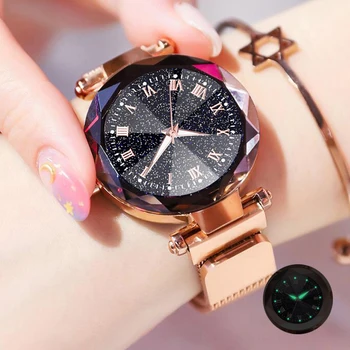Relojes para mujer Sky Star Geometrice Doamnelor Ceas Magnet Trupa Brand de Lux Ceasuri Femei din Oțel Inoxidabil Ceas de mână Ceas