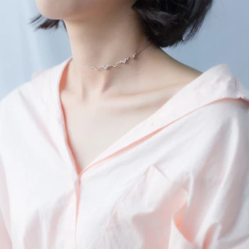 Modian Farmec Geometrice Clare CZ Cravată Colier pentru Femei 925 Sterling Silver Moda Bijuterii Cadouri pentru Femei Coliere Guler