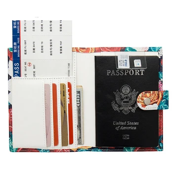 Desene animate de Imprimare Pașaport de Călătorie Portofel pentru Femei Multifunctional Titularul Cardului de Credit, din Piele PU Capac Pașaport bilet de avion Titular