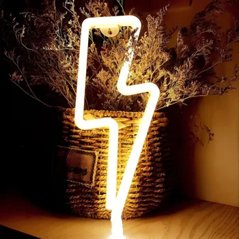 LED Neon Semn Fulgere în Formă de USB Baterii Lumina de Noapte Decorativ, Lampa de Masa Pentru Petrecere Acasă decorare Camera de zi