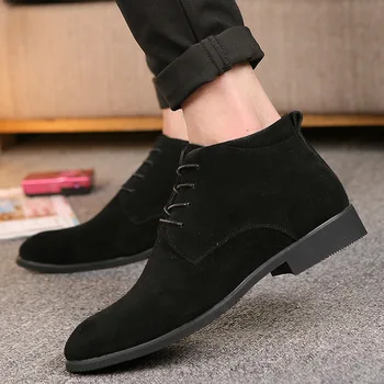Cizme pentru Oamenii de Afaceri Chukka Cizme de Mens High Top Casual, Pantofi Exterior Piele Mens Pantofi de Iarnă de sex Masculin Negru Gri 2019