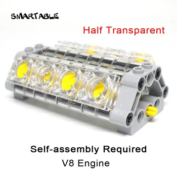 Smartable Technic Motor V8 Transparent Blocuri MOC Parte de ABURI Jucarii Pentru Copilul de Învățământ Compatibil V8 Technic