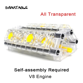 Smartable Technic Motor V8 Transparent Blocuri MOC Parte de ABURI Jucarii Pentru Copilul de Învățământ Compatibil V8 Technic