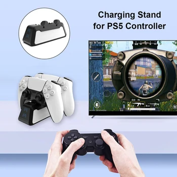 LED-uri Controler de Joc Incarcator Dual Dock pentru Sony Playstation 5 PS5 Joystick Gamepad Rapid Puterea Leagănul Stație de Tip C încărcător rapid