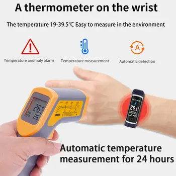 Brățară inteligent ceas Termometru de măsurare a tensiunii arteriale Sport bratara de Activitate Tracker de Fitness Banda de Inteligent Pentru Android IOS