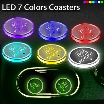 Masina incarcare USB-7 Culoare Coaster de Lumină LED Cana Anti-alunecare Pad pentru SEAT Leon Ibiza Alhambra Kalina Niva Priora Granta Accesorii