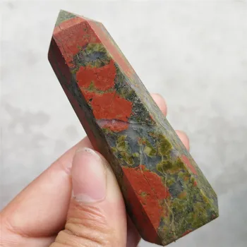 Verde Natural Epidot Jasper Roșu De Cristal Obelisc Cuarț Punct De Specimen