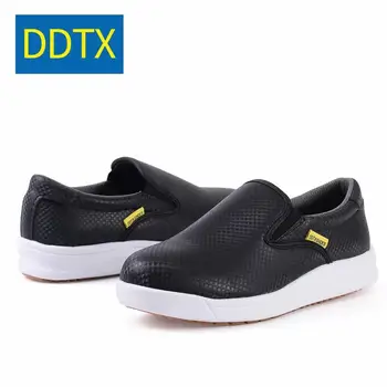 DDTX Munca Bărbaților Bucătărie Pantofi SRC Non-alunecare Ușor Respirabil Ulei si rezistent la apa Chef Pantofi Bucătărie Pantofi Femei Negri