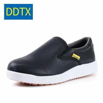 DDTX Munca Bărbaților Bucătărie Pantofi SRC Non-alunecare Ușor Respirabil Ulei si rezistent la apa Chef Pantofi Bucătărie Pantofi Femei Negri